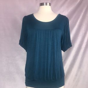 👚Lilac Short Puff Sleeve Pleat Front Top